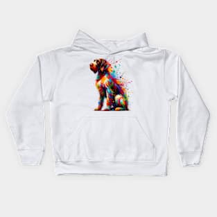 Vibrant Splash Art German Wirehaired Pointer Portrait Kids Hoodie